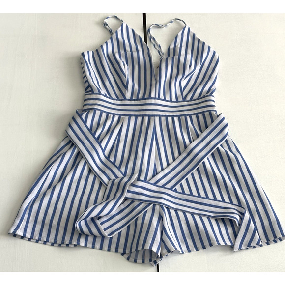 Gianni Bini Striped‎ Blue & White Romper Size XS - Picture 5 of 16